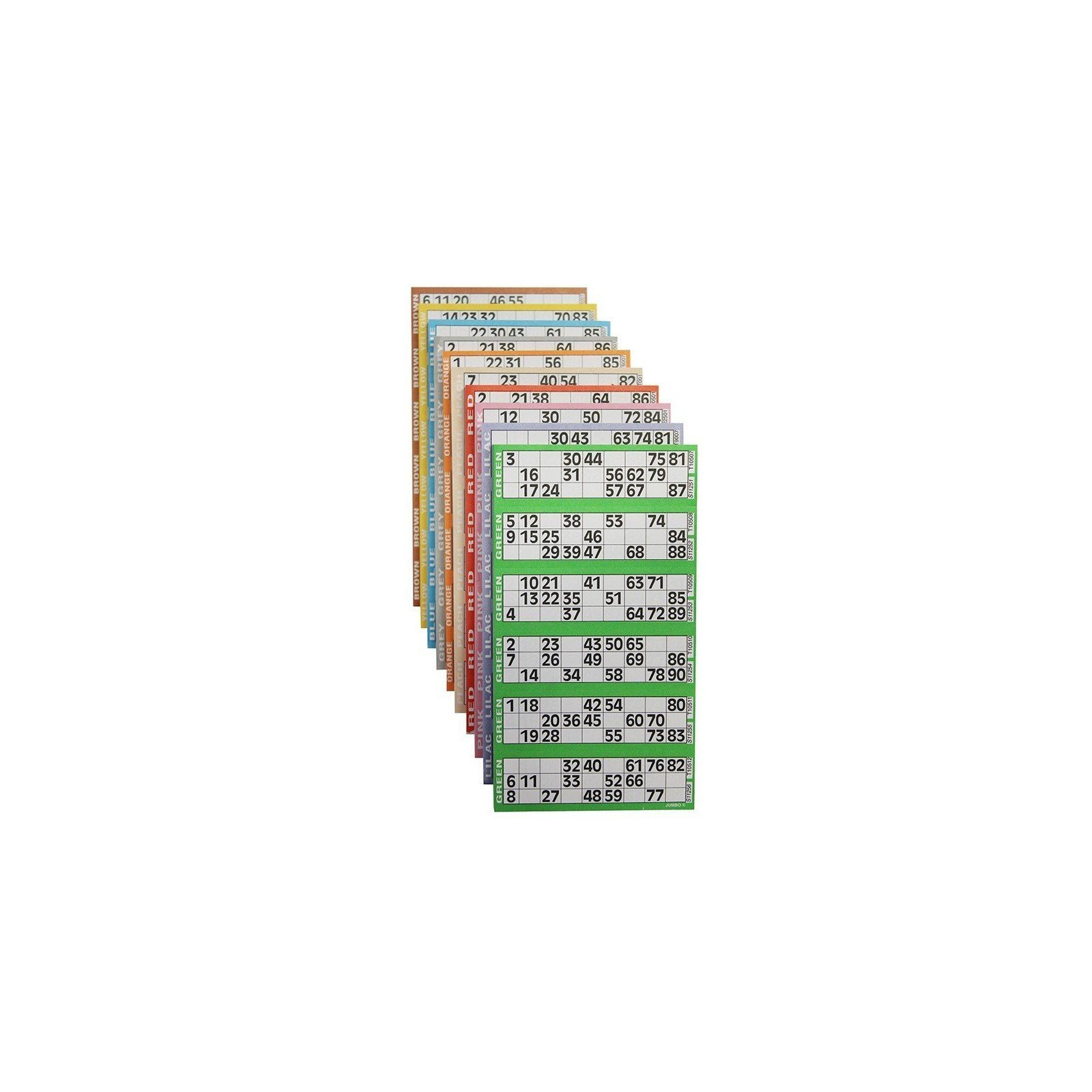 JOJBB1-02 Bleu CARTALOTO- 8 Carnets de 750 Tickets Jumbo Bingo Multicouleur 