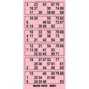 Eco bingo tickets - 6 grids