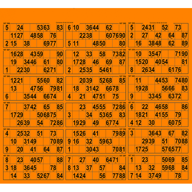 28 Planches de loto très rigide - 18 grilles