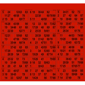 28 Planches de loto très rigide - 18 grilles