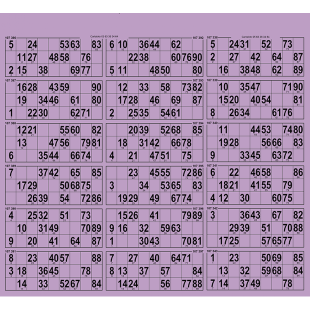 28 Planches de loto très rigide - 18 grilles