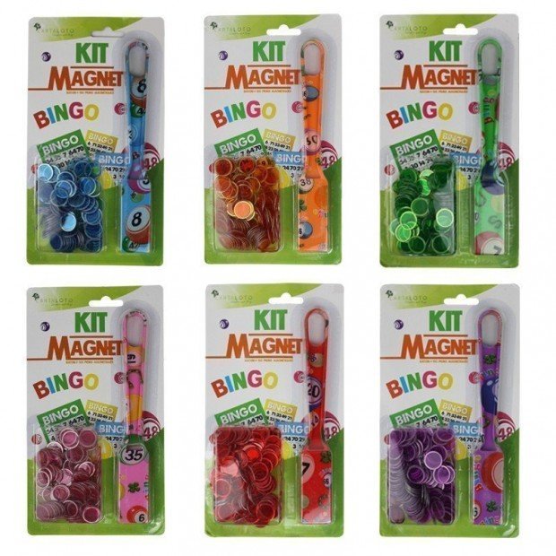 Gros aimant ramasse jetons pour loto bingo + 100 pions vert - Palet  magnetique - Accessoires Jeu - Kit complet 2 en 1 + carte