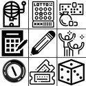Jeux de 9 symboles caoutchouc