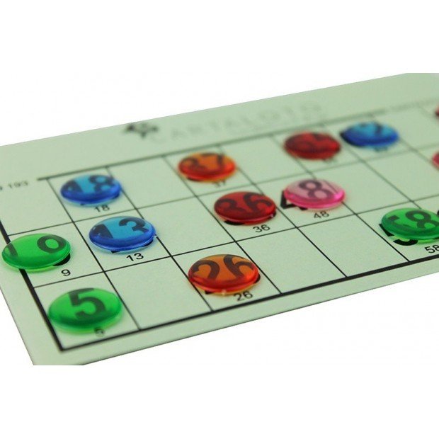 pions pour loto sur cartons de loto