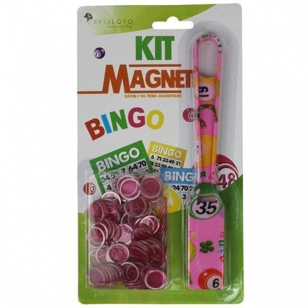 Bâton magnétique pour loto et bingo avec 100 pions.