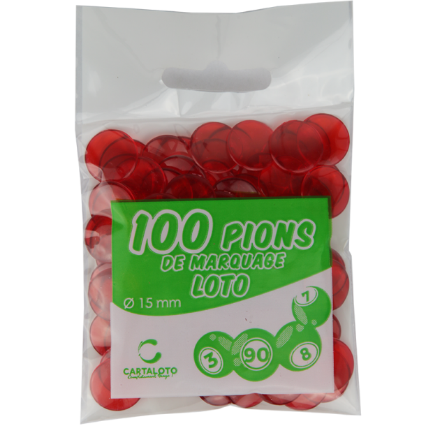 Lotoquine - Loto - Sachet de 100 pions magnétiques Rose