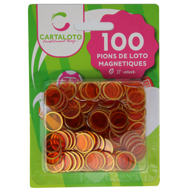 24 sachets de 100 pions de loto magnétiques