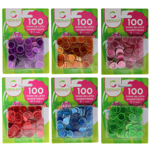 Lot de 100 jetons de Loto - Plastique - Différents coloris