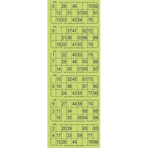 Piccolo bingo tickets - 6 grids