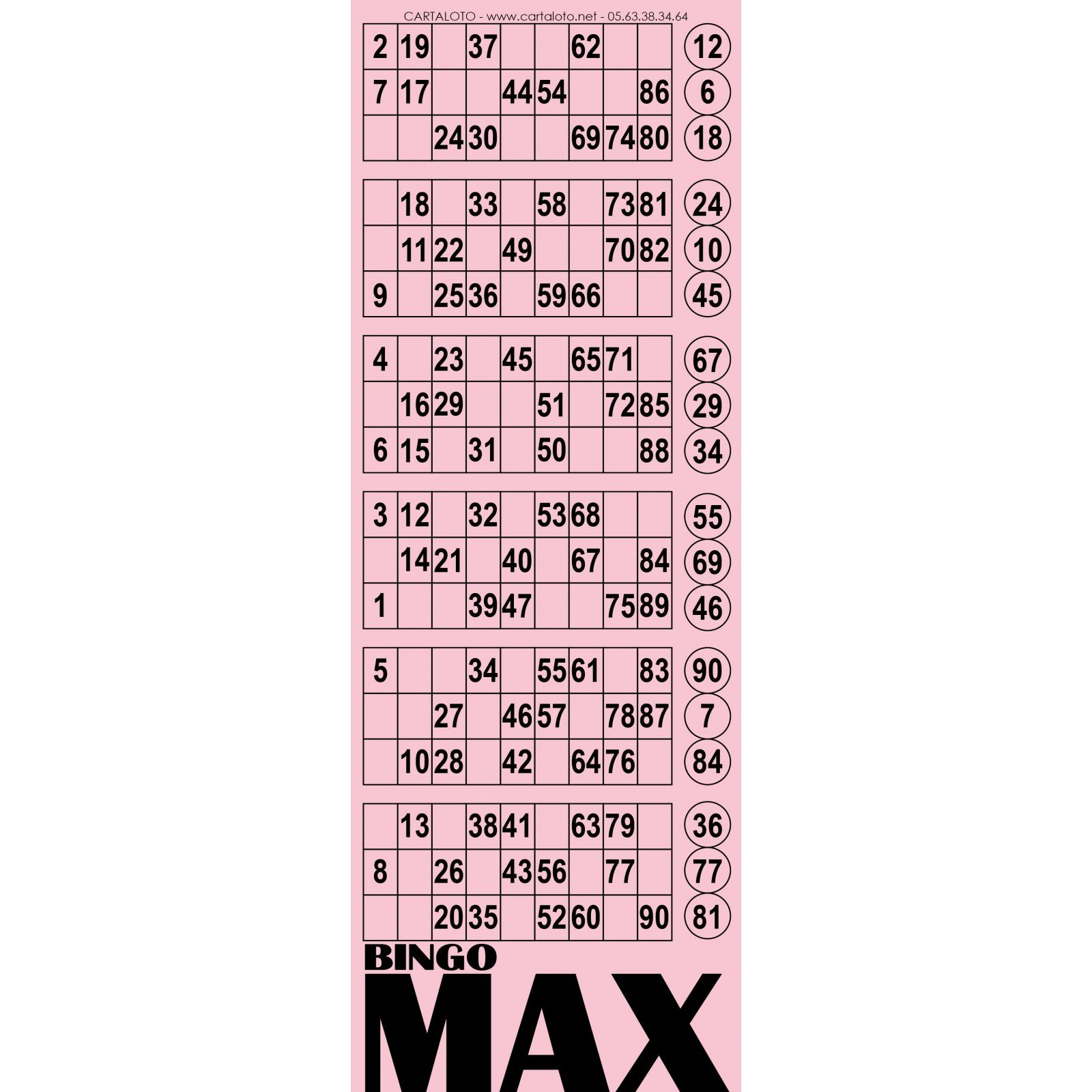 Bingo Max I 6 grids paper bingo cards I Bingo tickets