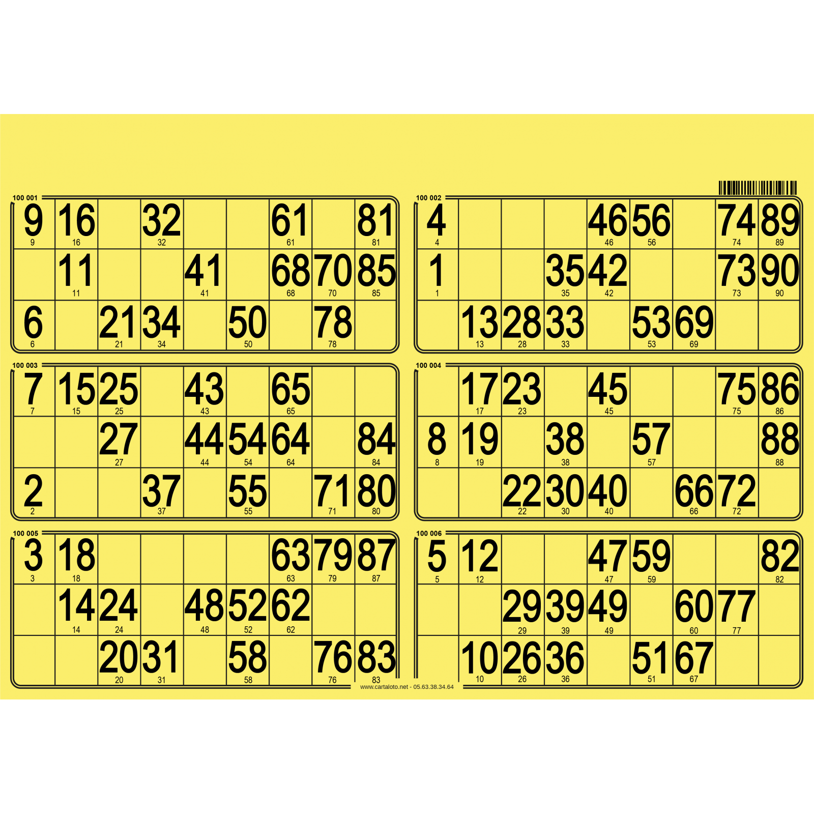 84 Paper 90 Ball Bingo Tickets I 6 Grids Bingo Paper I 90 Number Bingo