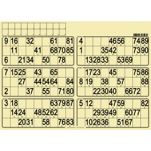 84 Bristol bingo cards - 6 grids - to stamp