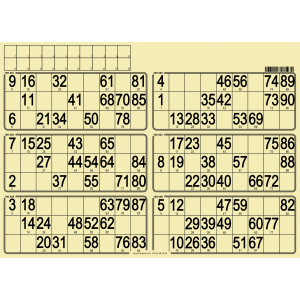 84 Planches de loto bristol - 6 grilles - à tamponner