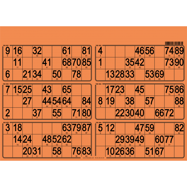 planche loto avec 6 grilles