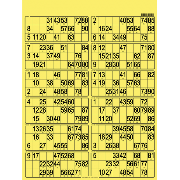 42 Planches de loto rigide - 12 grilles