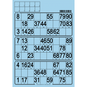 167 Bristol 90 ball bingo cards - 3 grids - to stamp