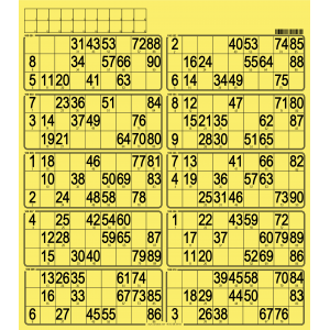 50 Paper 90 ball bingo tickets - 10 grids - to stamp