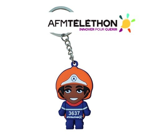 Porte clé collector sapeurs pompiers Téléthon 2025 Porte clé 2025 de l'association des sapeurs pompiers de france pour lédition 2024 du téléthon