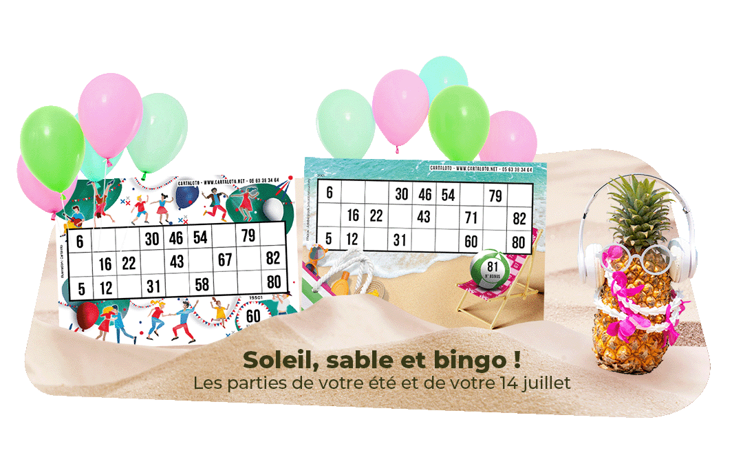 Tickets - Animation - jeu - loto - bingo - été - summer - camping - 14 juillet - loto - association