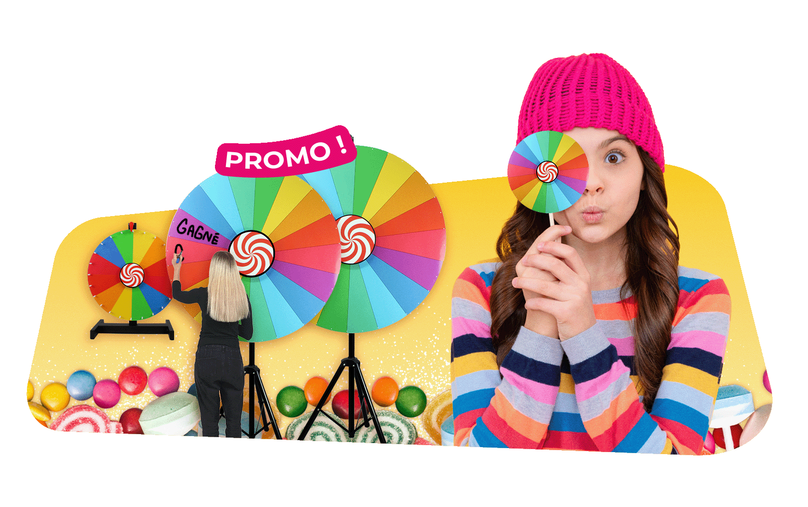 Animation - jeu - roue - fortune - chance - hasard - promotion - loterie - jeu